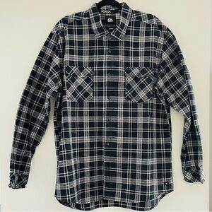 Men's Quicksilver Black and White Plaid Shirt